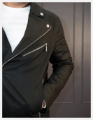 Black Denim Bikers Jacket