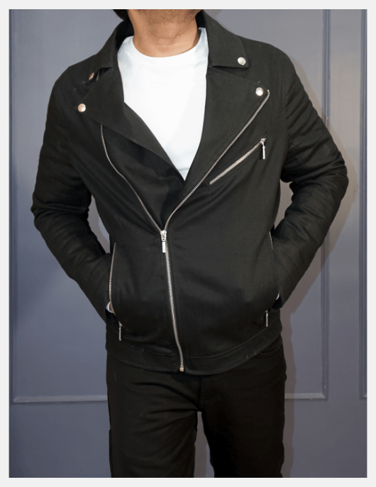 Black Denim Bikers Jacket