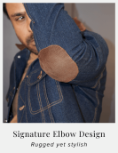 Classic Blue Denim Jacket with Elbow Patch