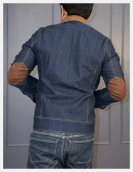 Classic Blue Denim Jacket with Elbow Patch