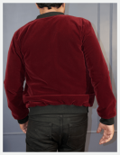 Rich Burgundy  Velvet Bomber Jacket