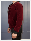 Rich Burgundy  Velvet Bomber Jacket