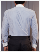 Non Iron Blue and White Banker Stripes Formal Shirt