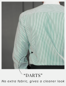 Non Iron Green and White Bankers' Stripes Formal Shirt