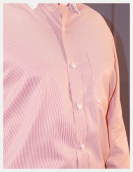 Non Iron Red and White Hairline Stripes Formal Shirts