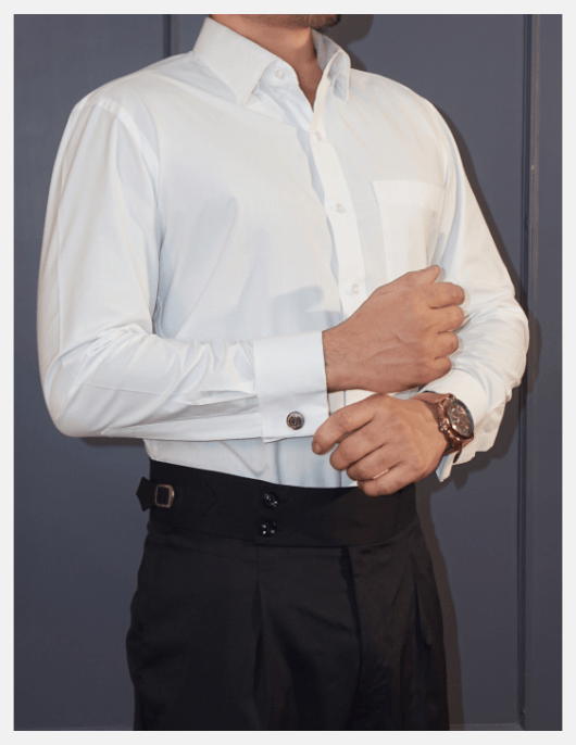 White Solid Giza Cotton Formal Shirt