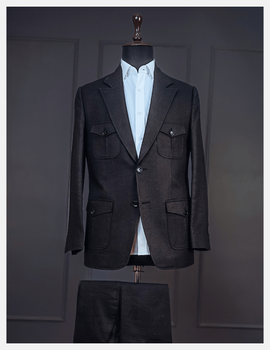 Black Premium Khadi Suit
