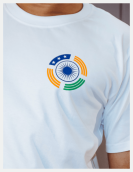 Shield Of Bharat - White Round Neck Pride T-Shirt