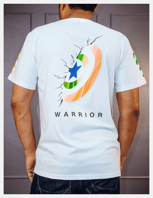 Shield Of Bharat - White Round Neck Pride T-Shirt